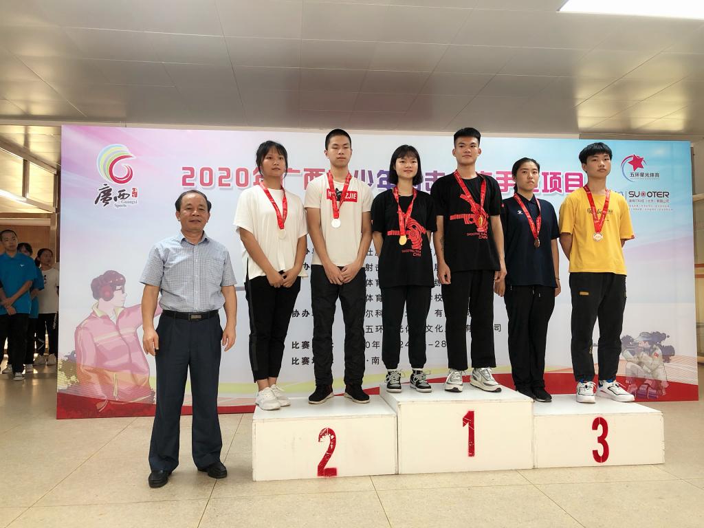 爱体育电子官方网站覃杨彬副校长与获奖队员合影